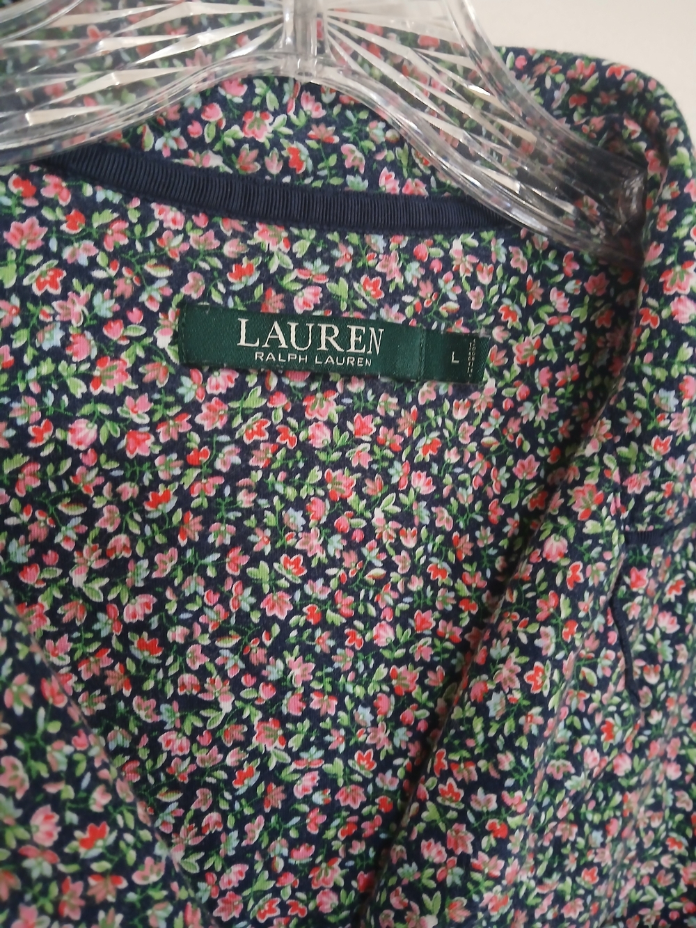 Vintage Lauren Ralph Lauren Dark Floral Button-Up Top Womens Large